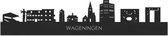 Skyline Wageningen Zwart hout - 120 cm - Woondecoratie design - Wanddecoratie - WoodWideCities