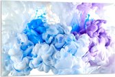 Acrylglas - Wit, Blauwe en Paarse Rook - 120x80cm Foto op Acrylglas (Wanddecoratie op Acrylglas)