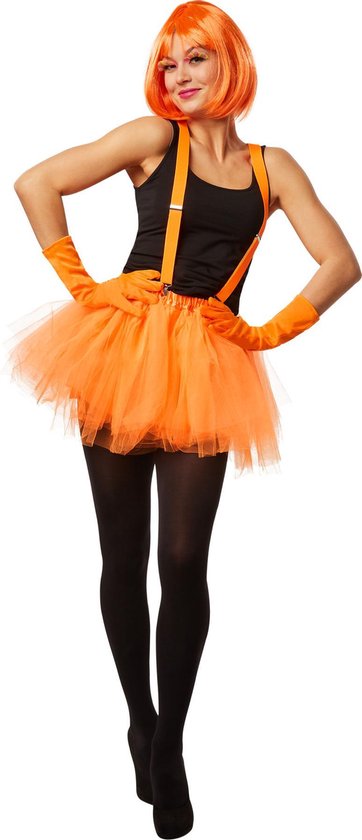 dressforfun - Tutu tulerok met bretels oranje L/XL - verkleedkleding kostuum halloween verkleden feestkleding carnavalskleding carnaval feestkledij partykleding - 301979