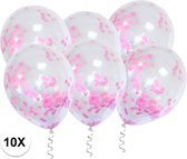 Roze Confetti Ballonnen 10 Stuks Luxe Gender Reveal Versiering Babyshower Verjaardag Blauw Papier Confetti Ballon
