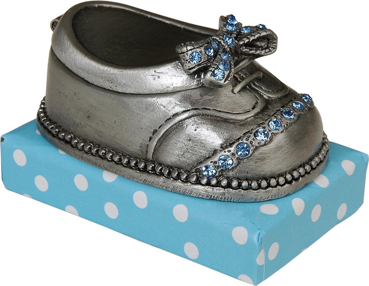 Goedkoopste Clayre & Eef Tandendoosje Schoen 4x6x4 cm Zilverkleurig Ijzer