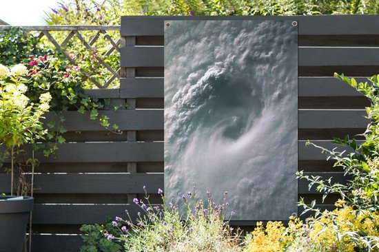 Photo satellite de l'affiche de jardin Nuages d'ouragan sur terre 80x120 cm - Toile de jardin / Toile d'extérieur / Peintures pour l'extérieur (décoration de jardin)