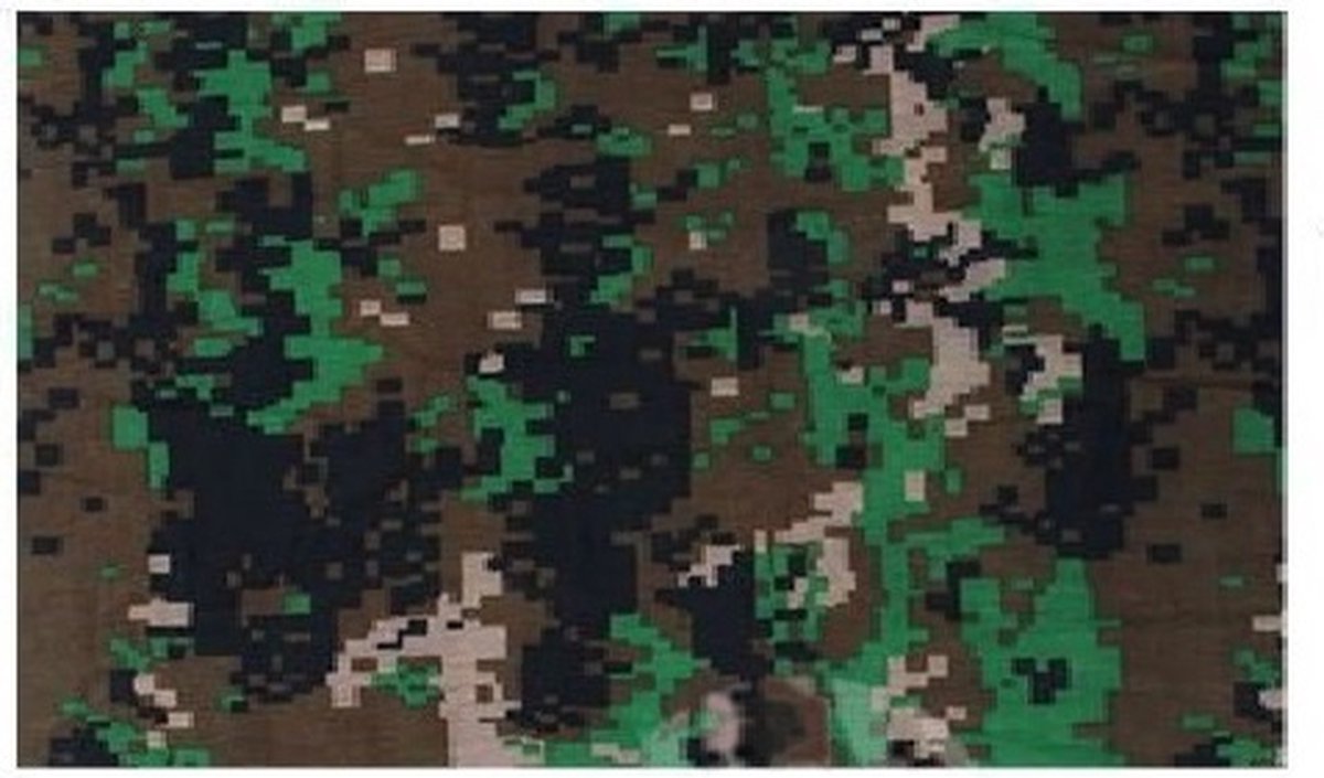 Haarsoires Haarband Multifunctioneel 45x25cm - Camouflage - Groen - Elastische Stof - Bandana Col Nekwarmer - Sport Outdoor Casual - Unisex