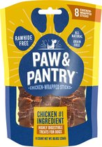 Paw & Pantry - 8 Pack kip sticks 12,5 cm - Hondensnacks - Hondensnacks kip - Hondensnacks gedroogd - Kauwstaaf hond - Honden sticks - Honden kauwstaaf - Kauwstaaf hond - Huidvrij k