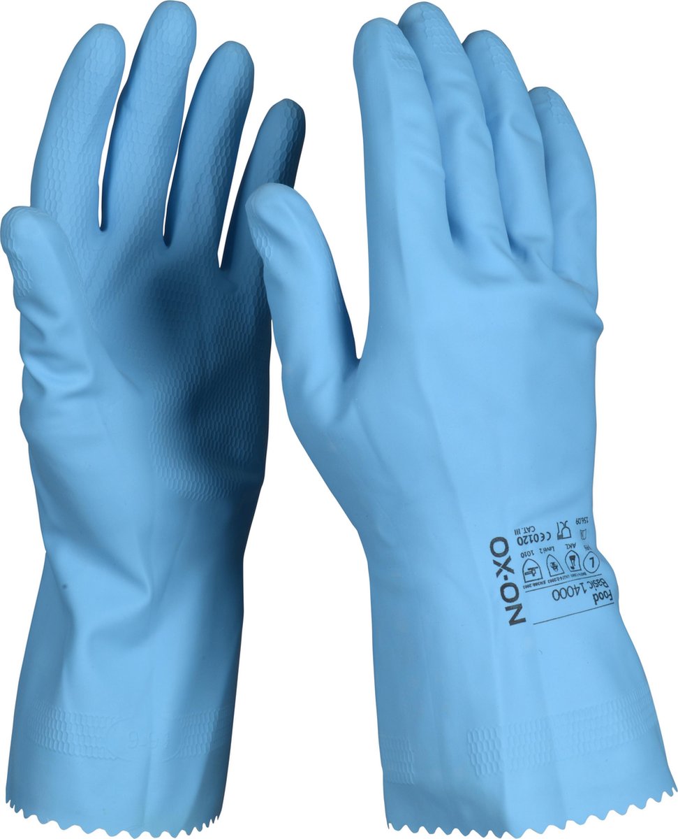 OX-ON Food Basic 14000 Chemical Glove / Huishoudhandschoen Latex - maat M / 8