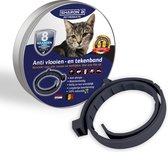 Vlooienband voor katten | zwart | 100% natuurlijk | Geen pesticiden | Tegen vlooien en teken | Veilig voor mens en dier | Milieuvriendelijk en effectief