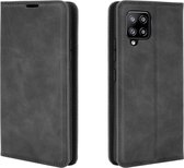 Samsung Galaxy A42 5G Hoesje - Mobigear - Retro Slim Serie - Kunstlederen Bookcase - Zwart - Hoesje Geschikt Voor Samsung Galaxy A42 5G