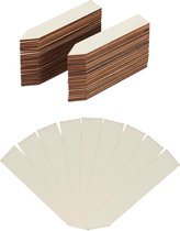 Relaxdays steeketiketten set - plantenbordjes hout - plantenlabels - 60 stuks - bordjes