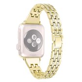 Kleurrijke Diamond roestvrij stalen horlogeband voor Apple Watch Series 5 & 4 40mm / 3 & 2 & 1 38mm (goud)