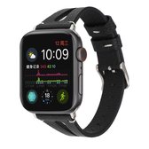 Eenvoudige V-vormige lederen band voor Apple Watch Series 5 en 4 40 mm / 3 en 2 en 1 38 mm (zwart)