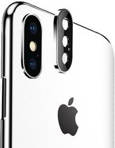 Titanium legering metalen cameralensbeschermer gehard glasfilm voor iPhone XS (zilver)