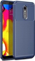 Koolstofvezel textuur schokbestendig TPU-hoesje voor LG Q Stylo 5 (blauw)