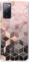 Casetastic Samsung Galaxy S20 FE 4G/5G Hoesje - Softcover Hoesje met Design - Soft Pink Gradient Cubes Print