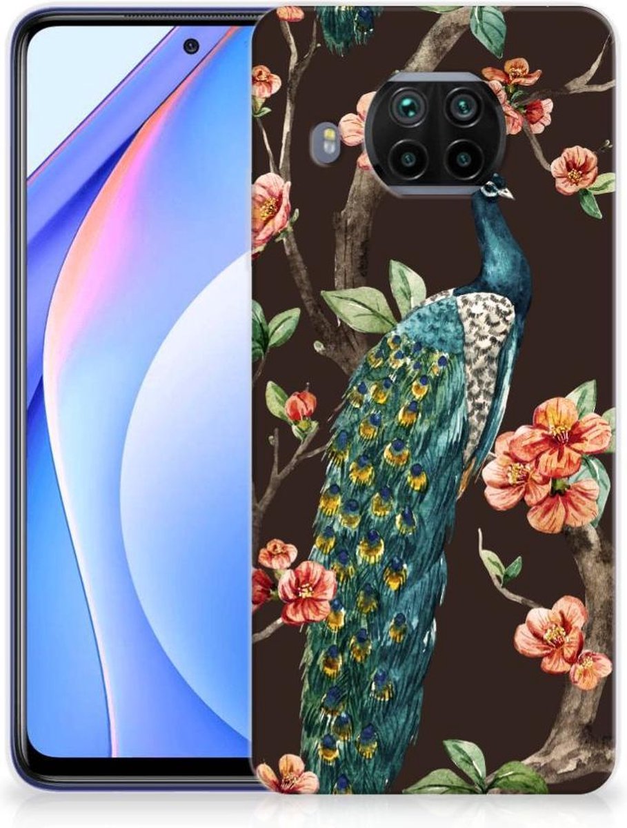 Xiaomi Mi 10T Lite TPU Hoesje Pauw met Bloemen