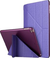 Voor iPad 10,2 inch zijde textuur horizontale vervorming Flip lederen tas met houder (paars)