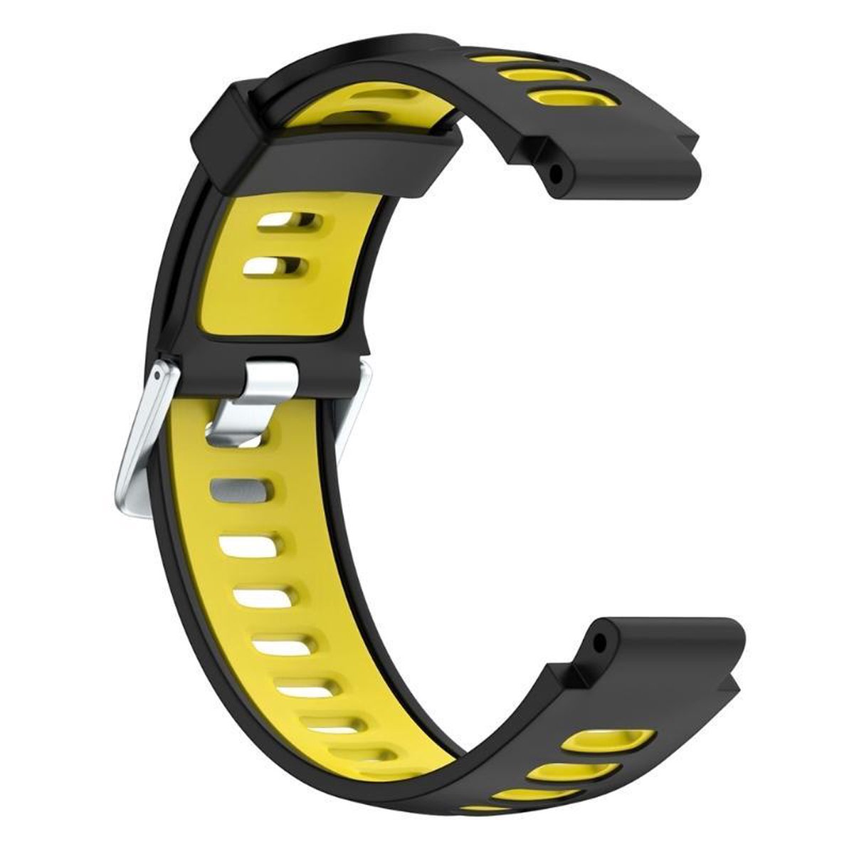 Voor Garmin Forerunner 735 XT tweekleurige siliconen band (zwart + geel)