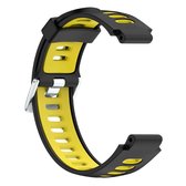 Voor Garmin Forerunner 735 XT tweekleurige siliconen band (zwart + geel)