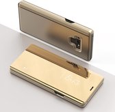 Mirror Clear View Horizontale Flip PU lederen tas voor Galaxy Note 9, met houder (goud)