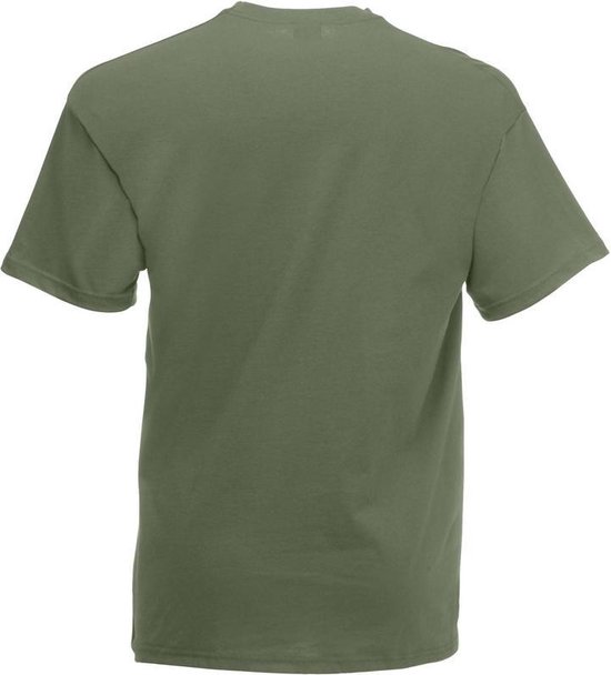 Set de 3 t-shirts basiques vert olive grande taille pour homme - Chemises en coton abordables - Coupe régulière, taille : 3XL (46/58)