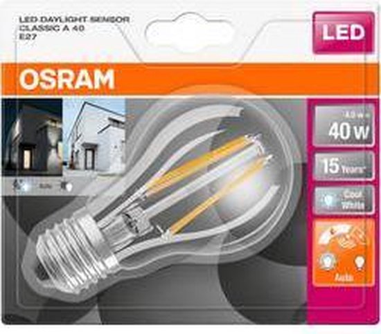 OSRAM 4058075162259 LED-lamp Energielabel A+ (A++ - E) E27 Peer 4 W Koudwit (Ø x l) 60.0 mm x 105.0 mm 1 stuk(s)