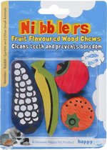 Happy Pet Knaaghoutjes Nibblers Fruit 8,5 X 4 Cm Hout 4 Stuks