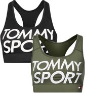 Tommy Hilfiger 2-pack dames sports bra - groen/zwart