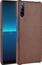 Mobigear Krokodil Hardcase voor de Sony Xperia L4 - Bruin