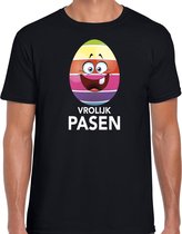 Paasei vrolijk Pasen t-shirt / shirt - zwart - heren - Paas kleding / outfit M