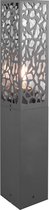 LED Tuinverlichting - Staande Buitenlamp - Trion Kaca - E27 Fitting - Rechthoek - Mat Antraciet - RVS - BSE