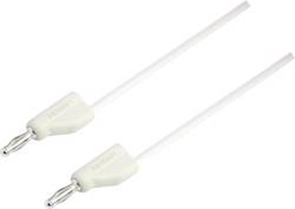 VOLTCRAFT MSB-300 Meetsnoer Banaanstekker 4 mm Silicone 0.50 m Wit 1 stuk(s)
