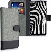 kwmobile telefoonhoesje voor LG K22 - Hoesje met pasjeshouder in grijs / zwart - Case met portemonnee