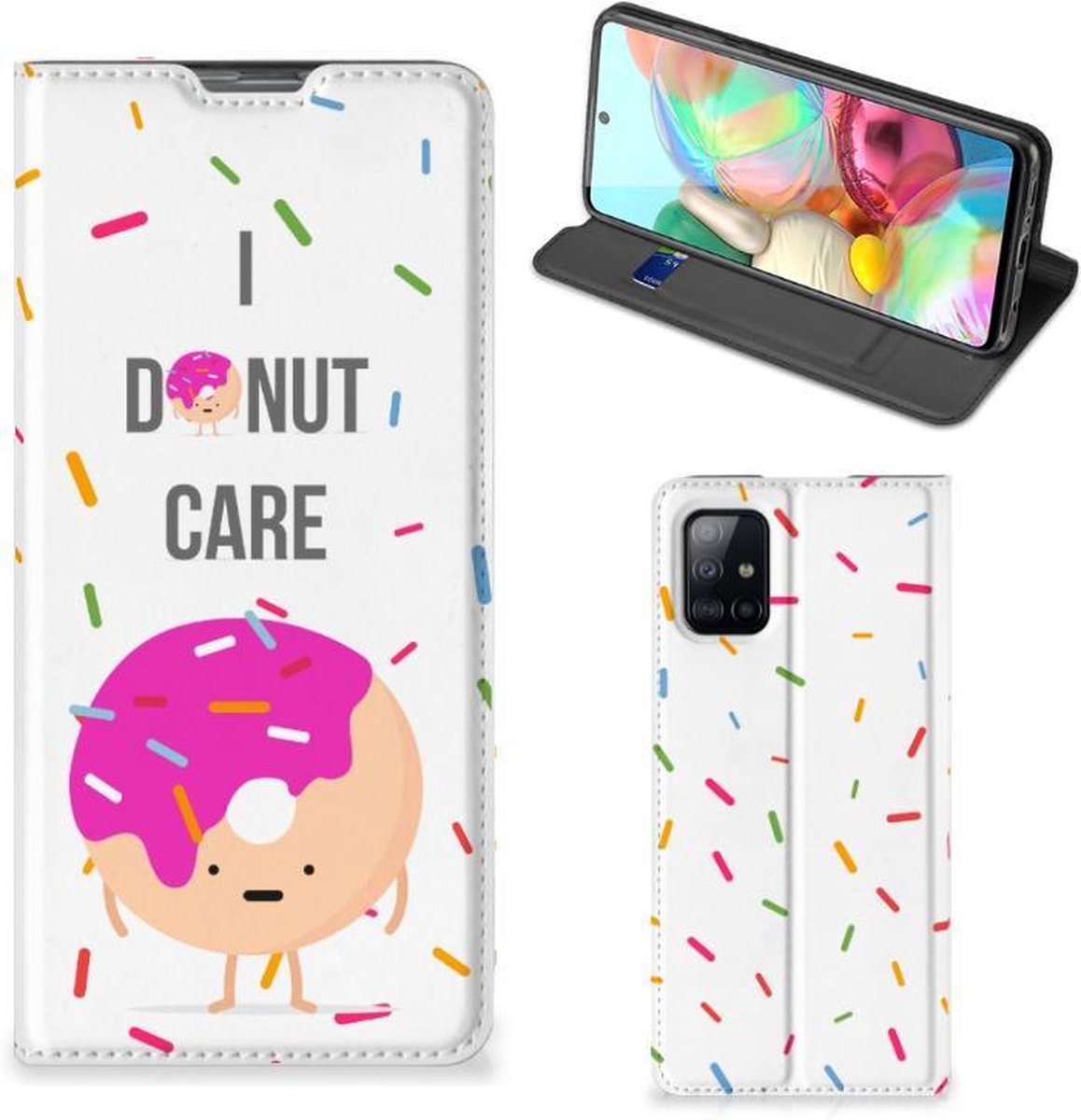 Samsung Galaxy A71 Flip Style Cover Donut Roze