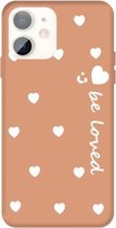 Voor iPhone 11 Lachend gezicht Meerdere liefdeshartjes Patroon Kleurrijke Frosted TPU Telefoon Beschermhoes (Koraal Oranje)