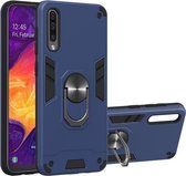 Voor Samsung Galaxy A50 & A30s & A50s 2 in 1 Armor Series PC + TPU beschermhoes met ringhouder (saffierblauw)