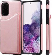 Voor Galaxy S20 Plus Kalfsstructuur Horizontale Flip Leren Case met Houder & Kaartsleuven & Frame (Rose Goud)