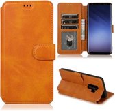 Voor Samsung Galaxy S9 Plus Kalfs Textuur Magnetische Gesp Horizontale Flip Leren Case met Houder & Kaartsleuven & Portemonnee & Fotolijst (Kaki)