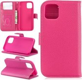 Voor iPhone 11 Pro Lychee Texture Horizontale Flip Leren Case met Houder & Kaartsleuven & Portemonnee & Fotolijst (rose)