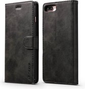 Voor iPhone SE 2020/8/7 LC.IMEEKE Horizontale lederen flip-hoes met kalfsleer, met houder en kaartsleuven en portemonnee (zwart)
