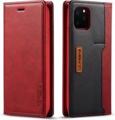 Voor iPhone 11 Pro Max LC.IMEEKE LC-001-serie PU + TPU kleuraanpassing Frosted horizontale flip lederen hoes met houder en kaartsleuf (rood)