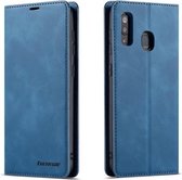 Voor Galaxy A20e Forwenw Dream Series Oil Edge Sterk magnetisme Horizontale flip lederen tas met houder & kaartsleuven & portemonnee & fotolijst (blauw)