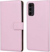 Vlakke structuur rundleer horizontale flip case met magnetische sluiting & houder & kaartsleuven & portemonnee voor Samsung Galaxy S20 FE (roze)