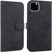 Voor iPhone 11 Pro Pressed Printing Pattern Horizontale Flip PU lederen tas, met houder & kaartsleuven & portemonnee & & lanyard (zwart)