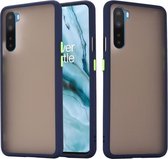 Voor OnePlus Nord Skin Hand Feeling Series Shockproof Frosted PC + TPU beschermhoes (blauw)