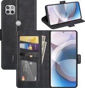 Voor Motorola Moto One 5G Ace Dubbelzijdige magnetische gesp Horizontale flip lederen tas met houder & kaartsleuven en portemonnee (zwart)