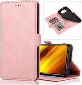 Voor Xiaomi Poco X3 NFC Retro Magnetische Sluiting Horizontale Flip Leren Case met Houder & Kaartsleuven & Fotolijst & Portemonnee (Rose Goud)