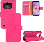 Voor Oukitel WP5 Effen Kleur Huidgevoel Magnetische Gesp Horizontale Flip Kalf Textuur PU Lederen Case met Houder & Kaartsleuven & Portemonnee (Rose Goud)