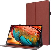 Voor Lenovo Tab P11 PU Leer Tweevoudige Beugel Stijl Platte Anti Falling Cover Beschermende Shell Met Visitekaarthouder (Bruin)