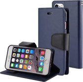 GOOSPERY SONATA DAGBOEK Serie voor iPhone 6 Plus & 6s Plus Horizontale lederen flip-hoes met houder & kaartsleuven en portemonnee (donkerblauw)