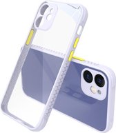 Bandzijde Textuur Contrastknop Schokbestendig PC + TPU telefoon beschermhoes voor iPhone 12 (violet)