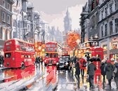 Rainy London Streets Shilderen op nummer by paintbynumber.eu